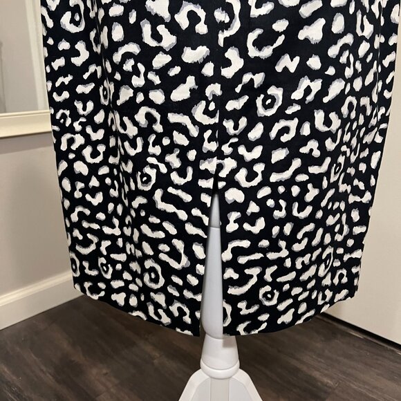 White House Black Market Black and White Leopard Print Pencil Skirt, Size 10 - Picture 9 of 11